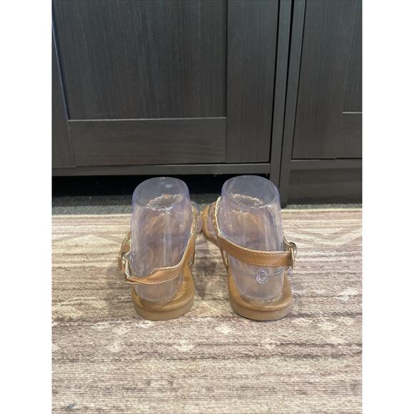 American Eagle Women’s Brown gold metallic Sandals Size 8 spring summer flats - Picture 4 of 5